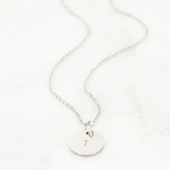 Hand Stamped Small Disc Necklace