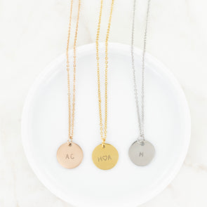 Hand Stamped Medium Disc Necklace