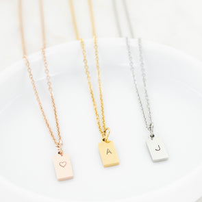 Hand Stamped Tag Necklace