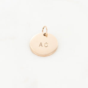 Hand Stamped Medium Round Charm