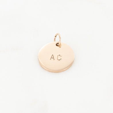 Hand Stamped Medium Round Charm