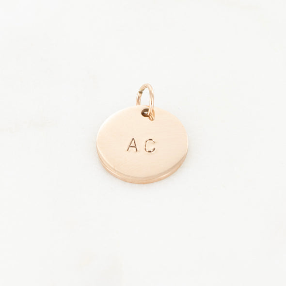 Hand Stamped Medium Round Charm