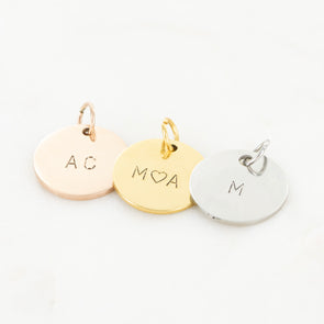 Hand Stamped Medium Round Charm