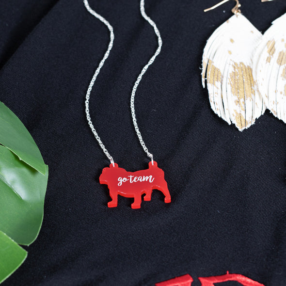 Bulldog Acrylic Necklace