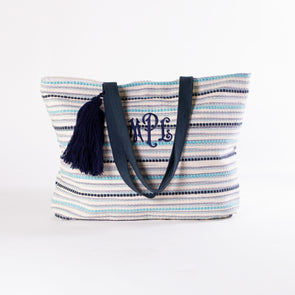 Milan XL Tote - Blue Stripe