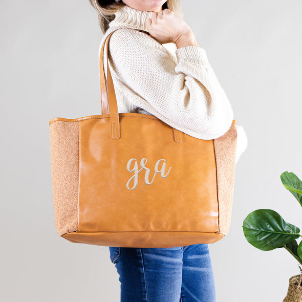 Pop The Cork Leatherette Tote