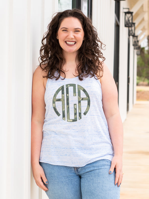 Camo Monogrammed Racerback Tank