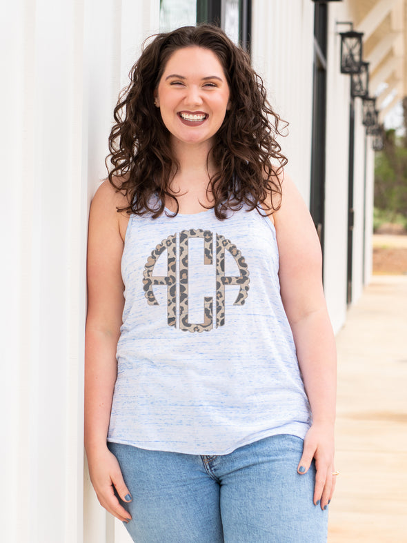 Leopard Monogrammed Racerback Tank