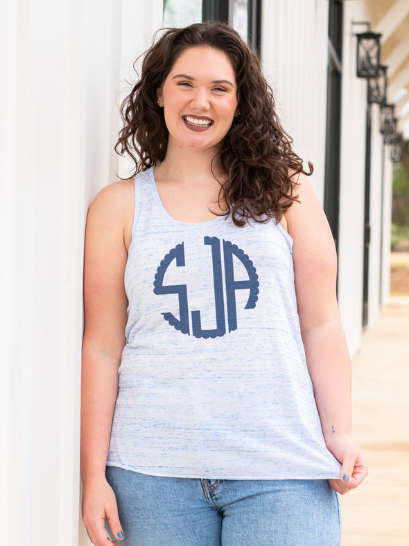 Solid Monogrammed Racerback Tank