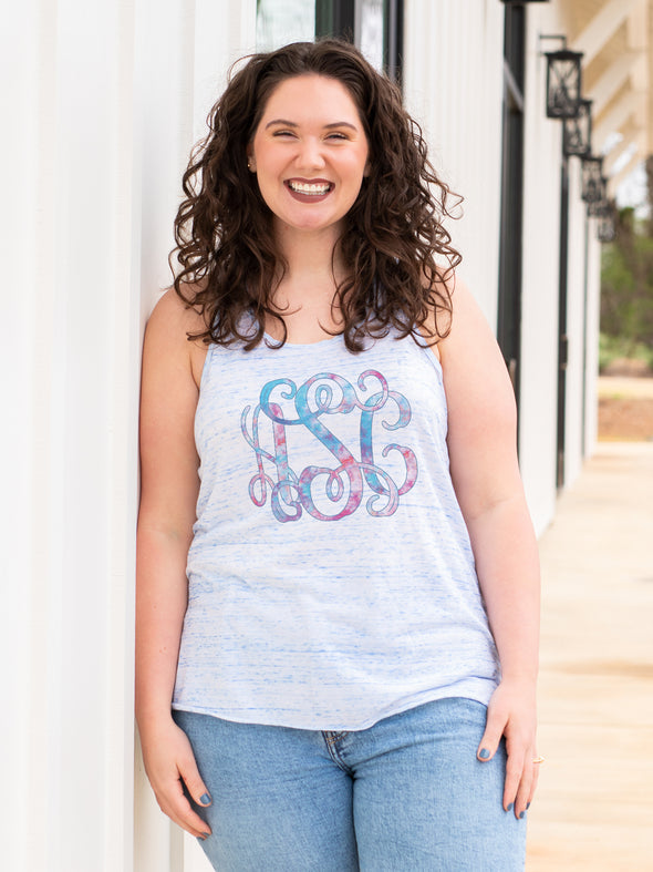 Tie Dye Monogrammed Racerback Tank