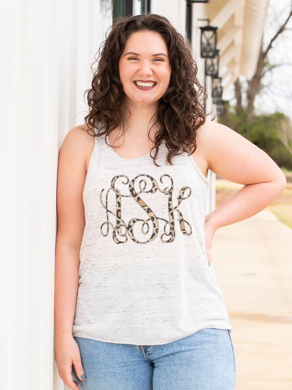 Leopard Monogrammed Racerback Tank