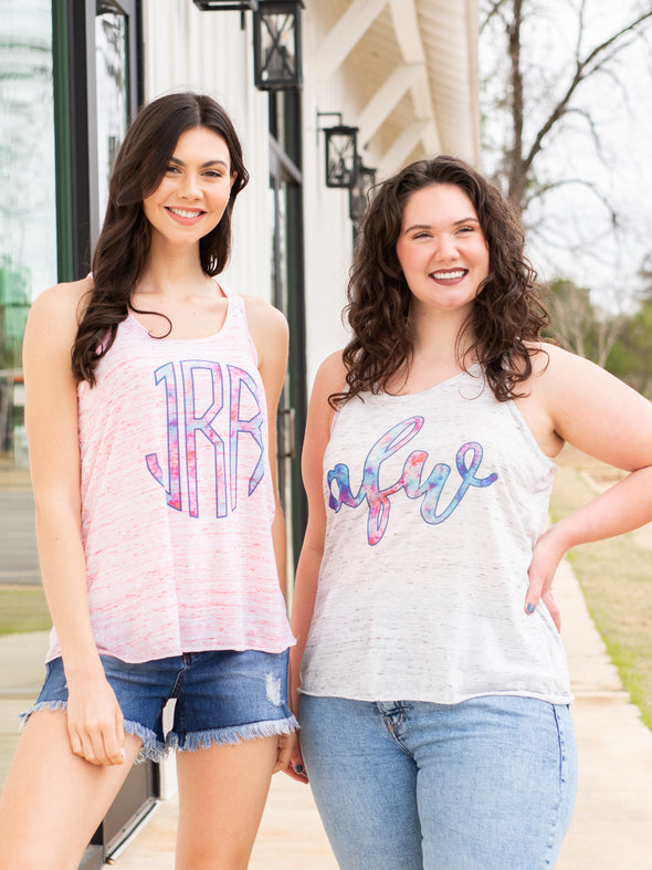 Tie Dye Monogrammed Racerback Tank