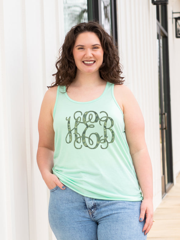 Camo Monogrammed Racerback Tank