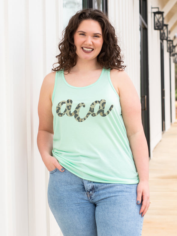 Leopard Monogrammed Racerback Tank