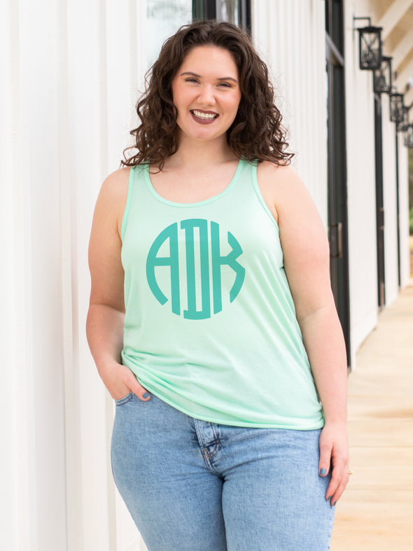 Solid Monogrammed Racerback Tank