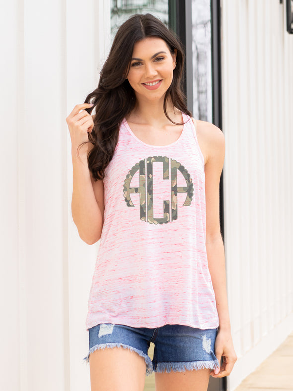 Camo Monogrammed Racerback Tank