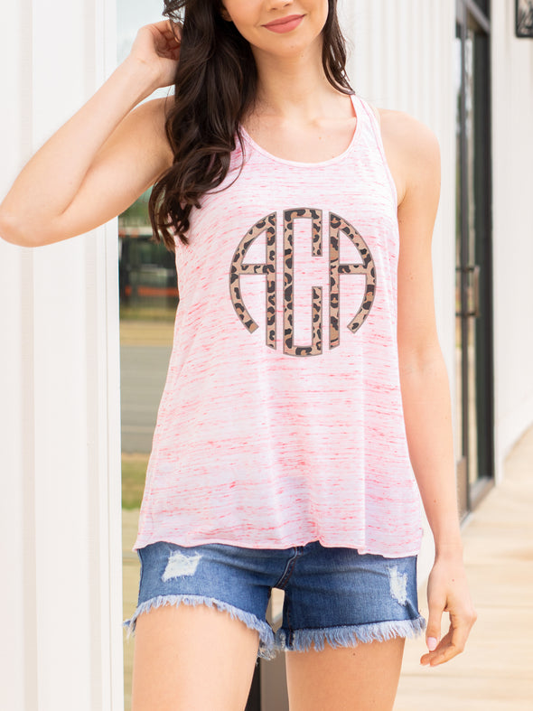 Leopard Monogrammed Racerback Tank