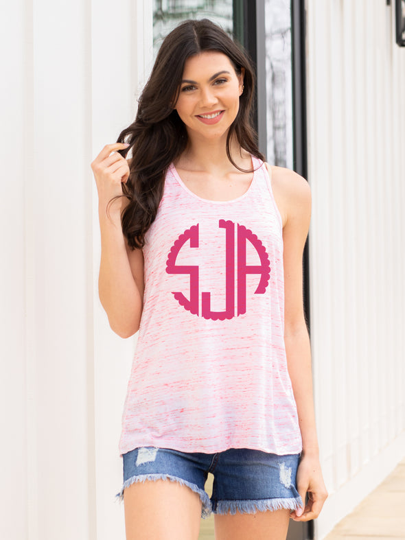 Solid Monogrammed Racerback Tank