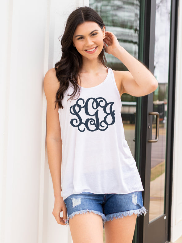 Solid Monogrammed Racerback Tank