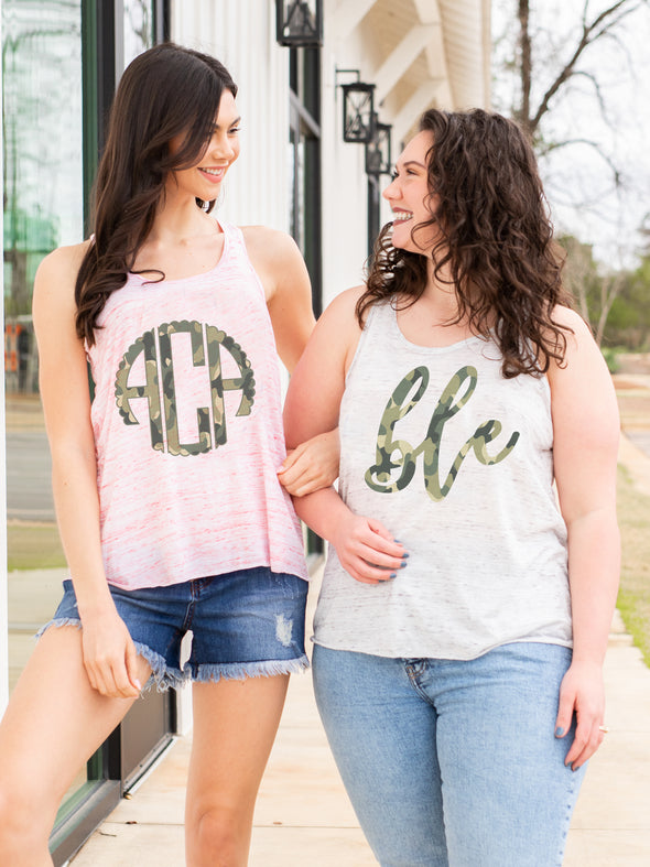 Camo Monogrammed Racerback Tank