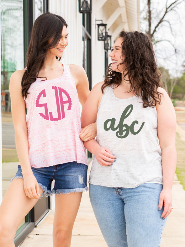 Solid Monogrammed Racerback Tank