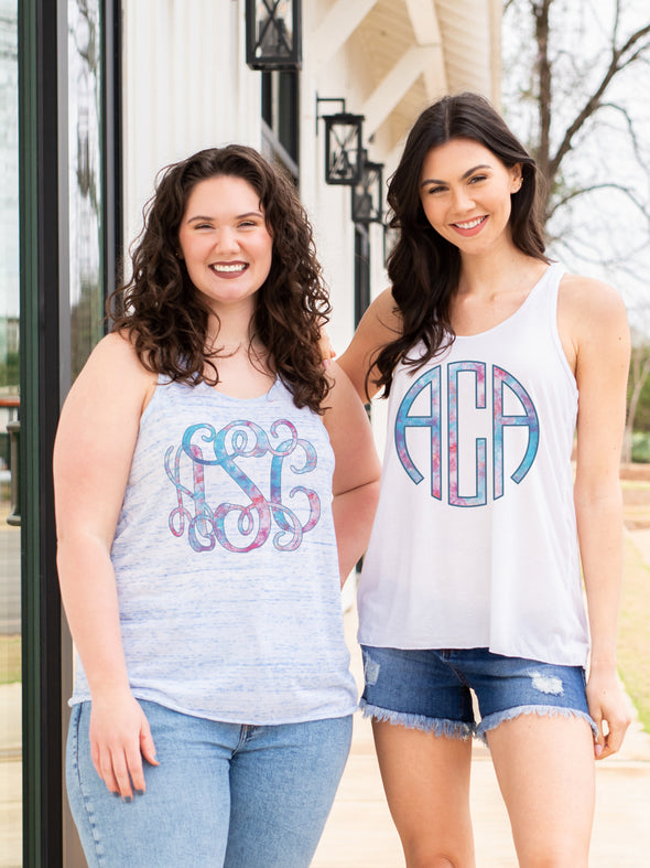 Tie Dye Monogrammed Racerback Tank