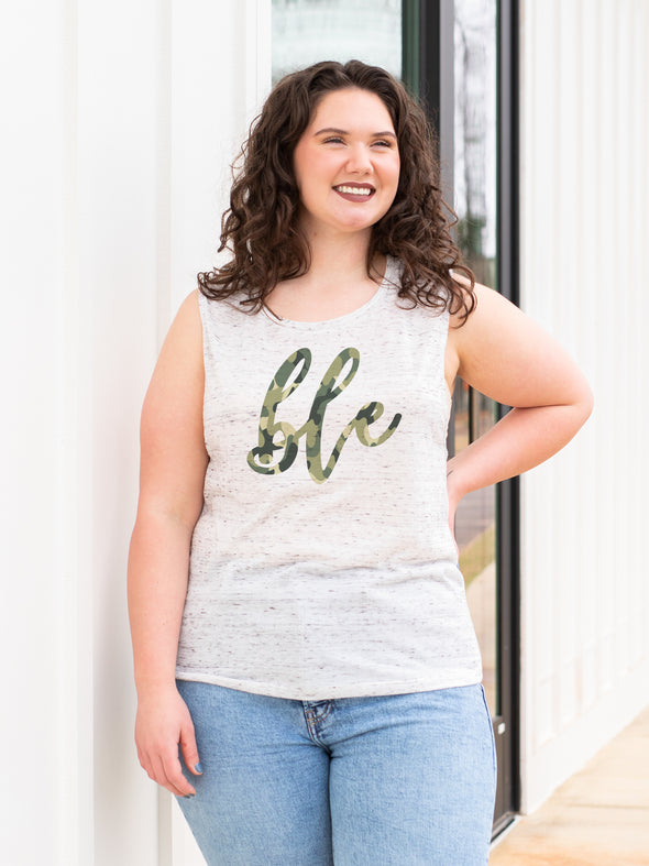 Camo Monogrammed Scoop Neck Tank