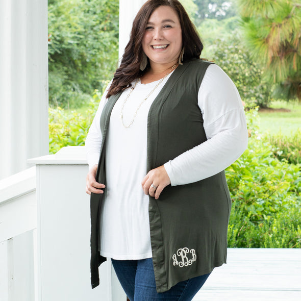 Comfy Days Sleeveless Cardigan - Green