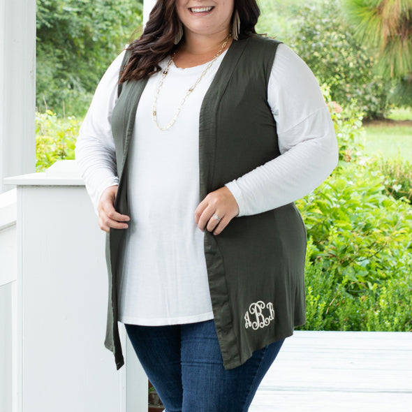 Comfy Days Sleeveless Cardigan - Green