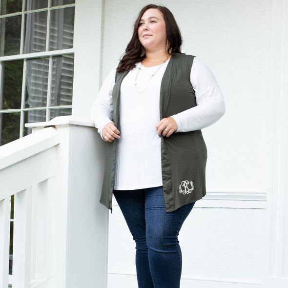 Comfy Days Sleeveless Cardigan - Green