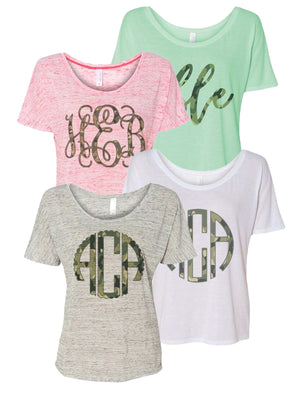 Camo Monogrammed Slouchy Tee