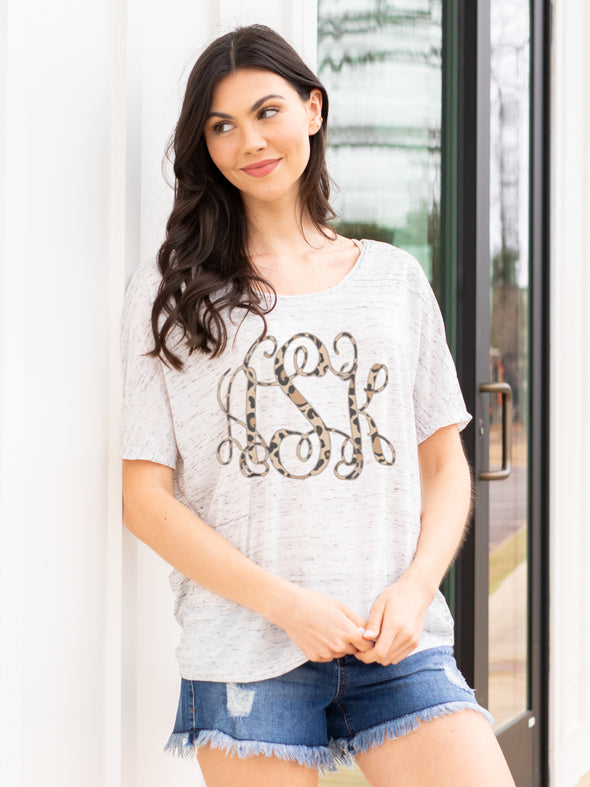 Leopard Monogrammed Slouchy Tee