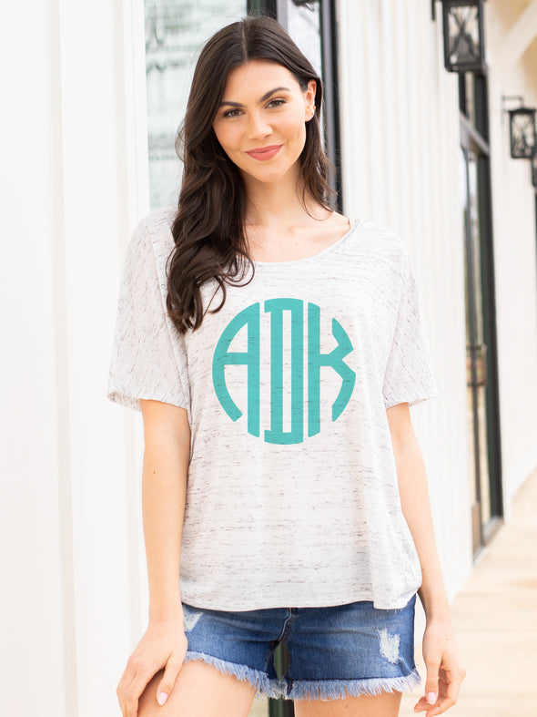 Solid Monogrammed Slouchy Tee