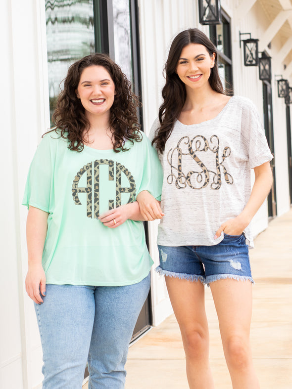 Leopard Monogrammed Slouchy Tee