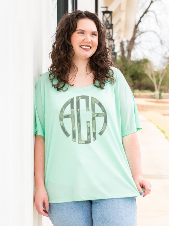 Camo Monogrammed Slouchy Tee