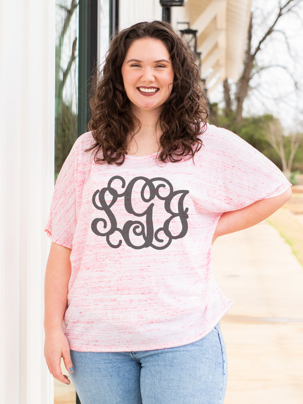 Solid Monogrammed Slouchy Tee