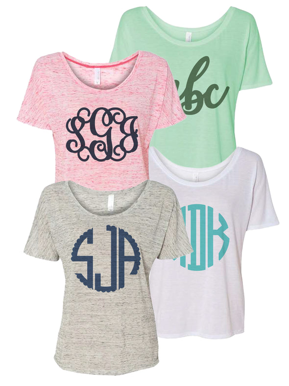 Solid Monogrammed Slouchy Tee