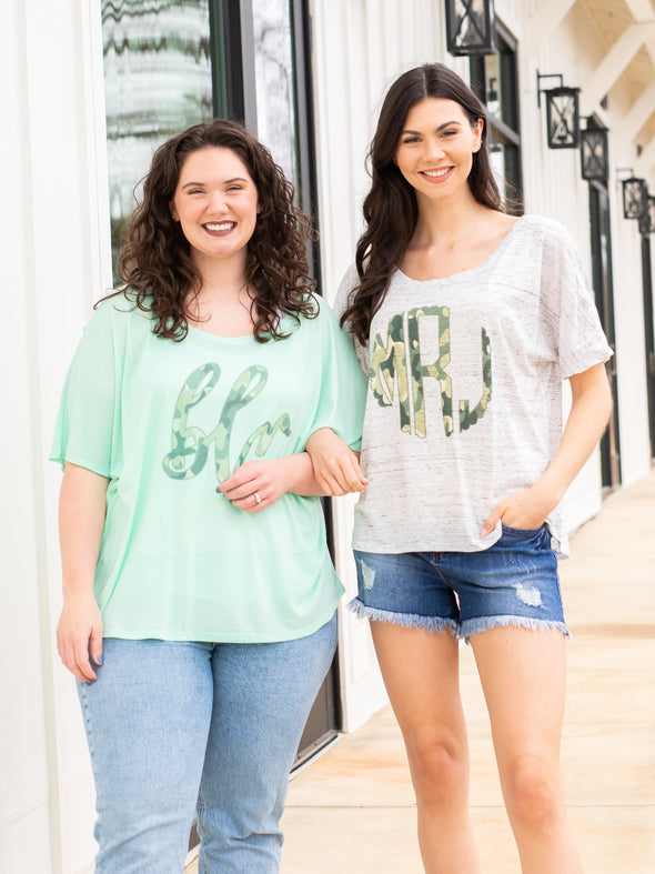 Camo Monogrammed Slouchy Tee