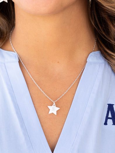 White Acrylic Star Necklace