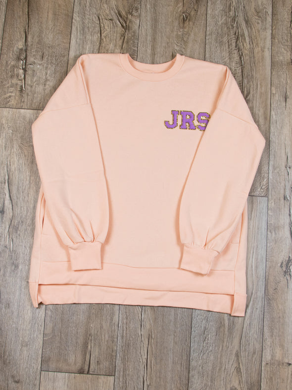 Varsity Letter Sweatshirt - Peach