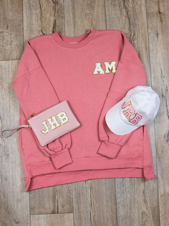 Varsity Letter Sweatshirt - Pink