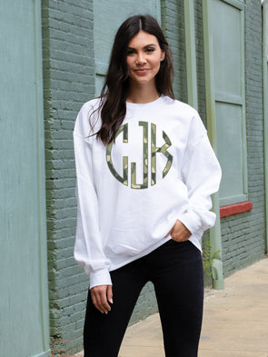 Camo Monogram Sweatshirt - White