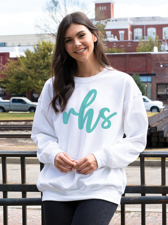 Solid Color Monogram Sweatshirt- White