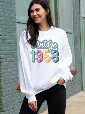 Vintage Year Sweatshirt - White