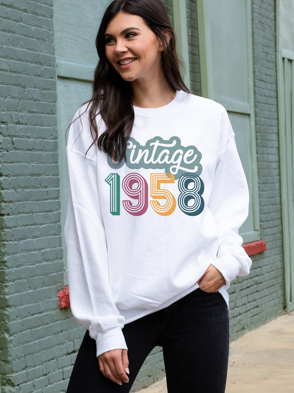 Vintage Year Sweatshirt - White